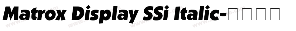 Matrox Display SSi Italic字体转换